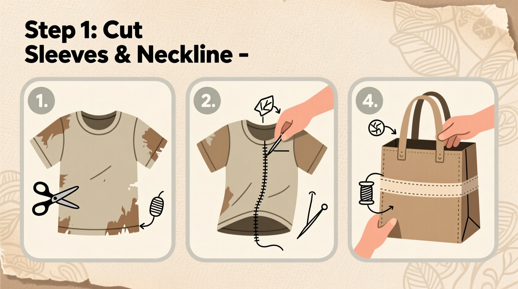 how to turn old t shirts into reusable shopping bags in 5 easy steps