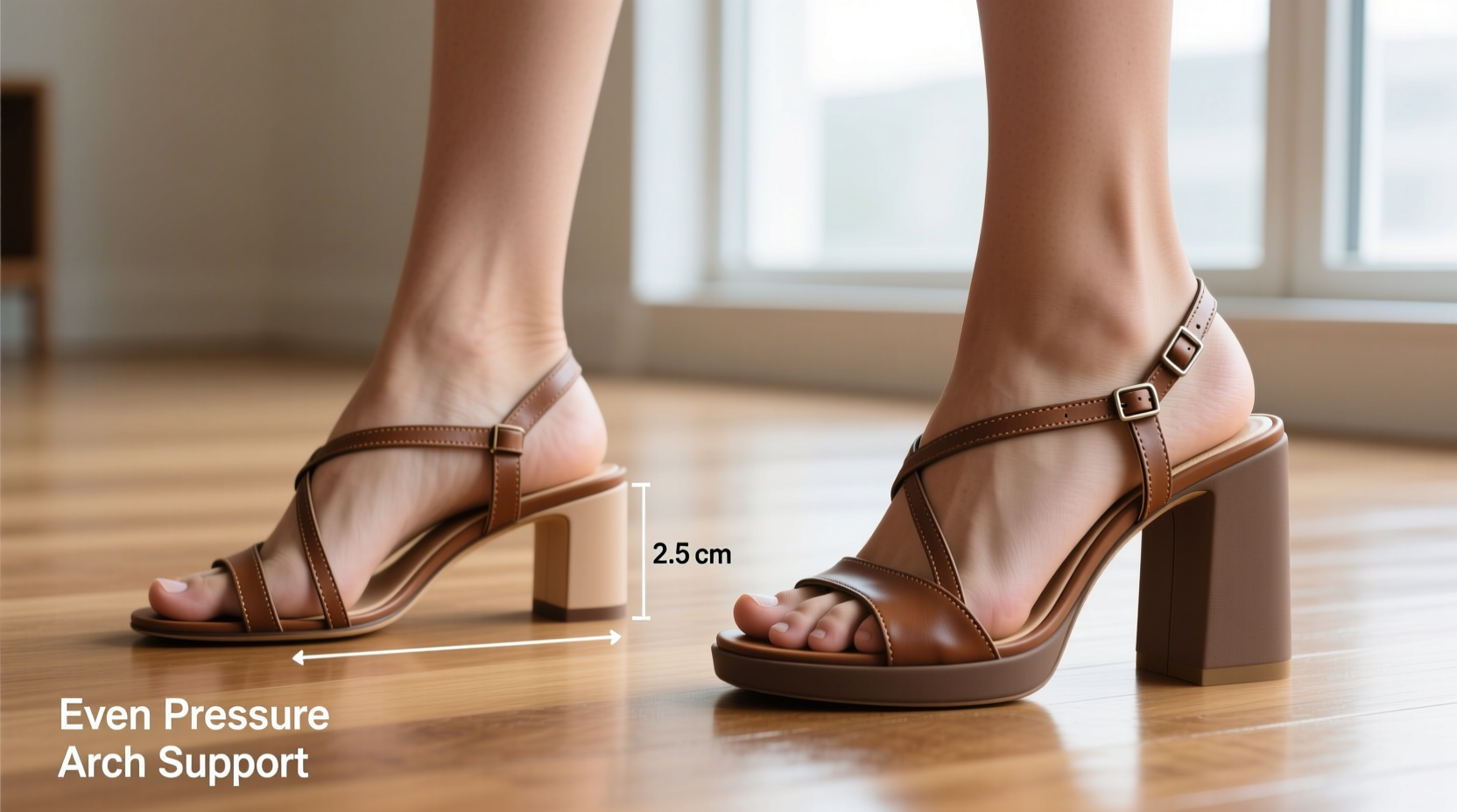 strappy sandals vs block heels which is kinder to feet for all day wear