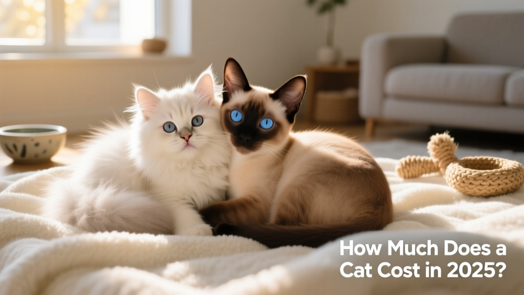 Two kittens—one fluffy, one sleek—curled together on a soft blanket, illustrating breed diversity and early-life care