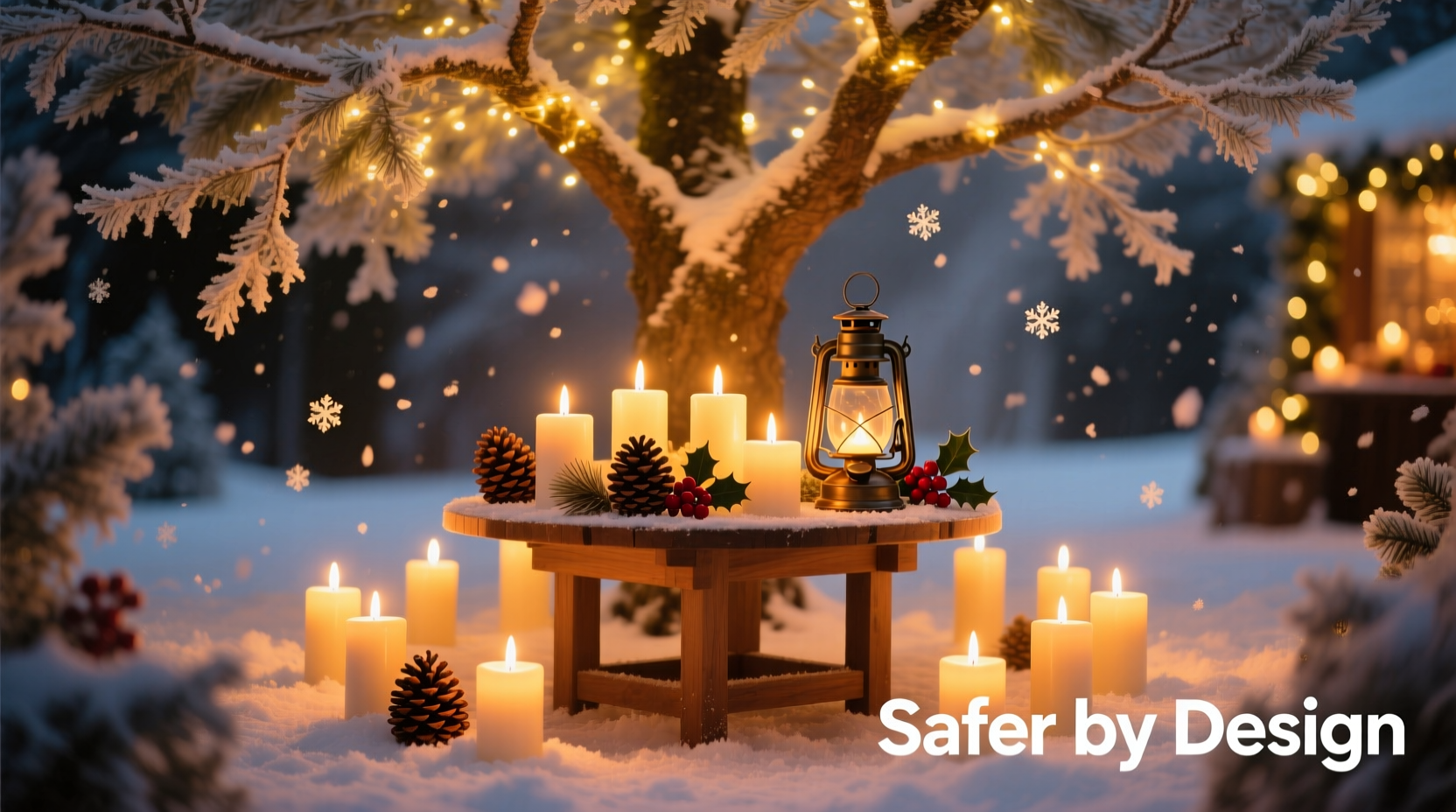 are flameless candles under the tree as festive as real ones and safer