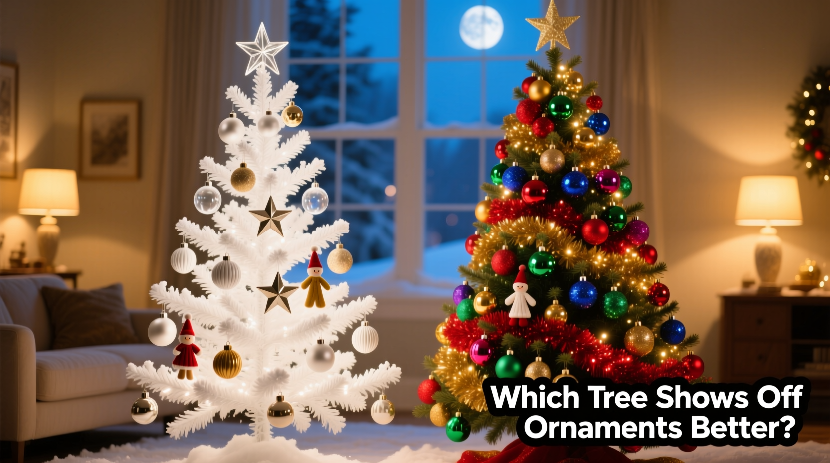 is a clear vs colored christmas tree better for showing off ornaments
