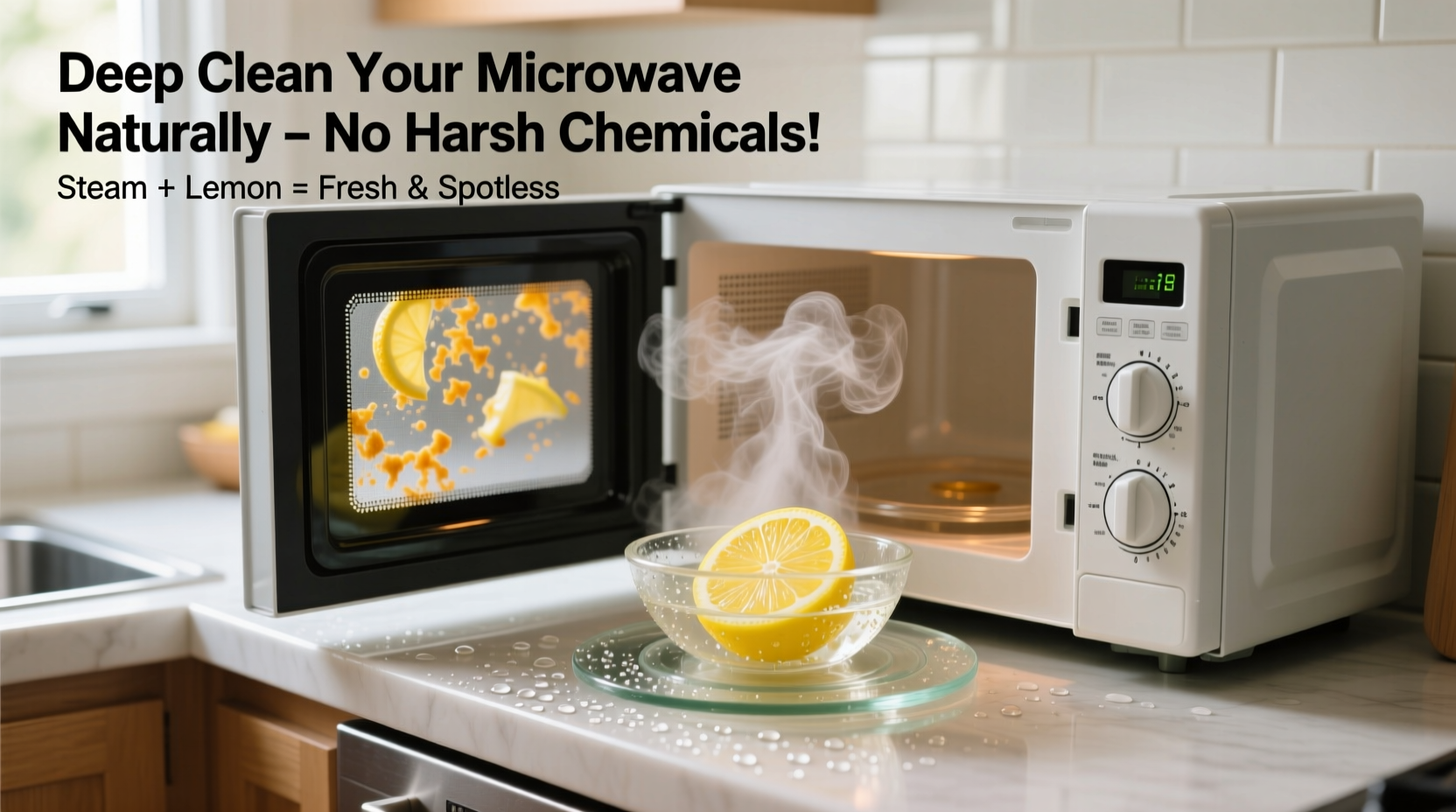 how to deep clean a microwave with steam and lemon no harsh chemicals needed