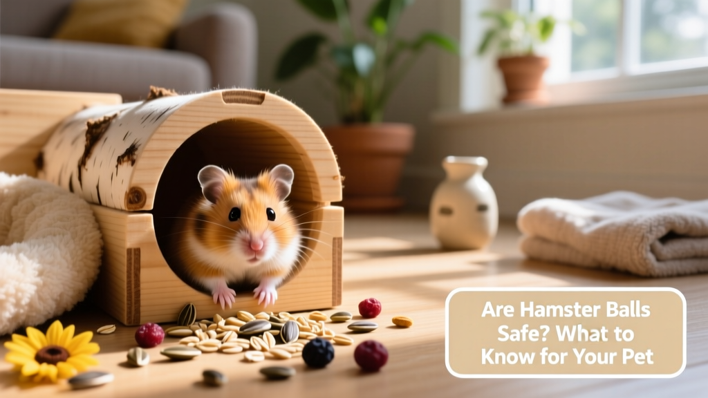 A hamster exploring a FurPetVo playpen with wooden tunnels and scattered treats