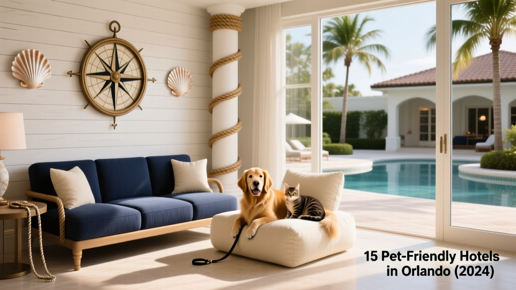 A sleek, nautical-themed resort lobby with comfortable seating and subtle maritime decor