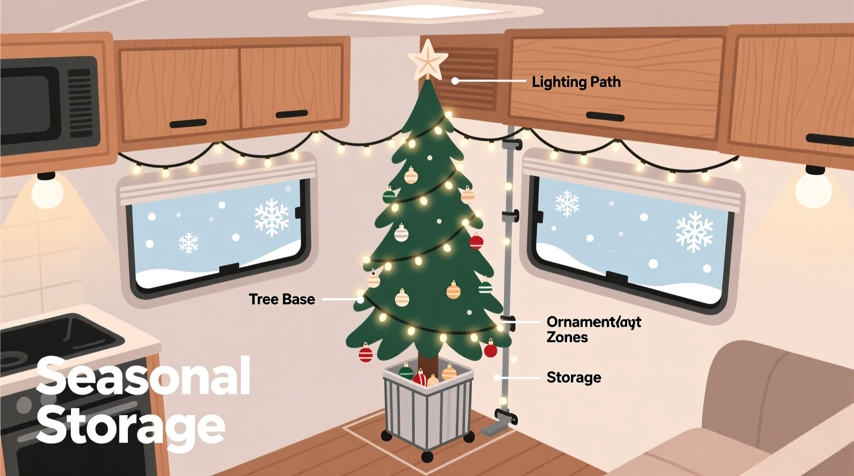 how to set up a christmas tree in an rv or tiny home efficiently