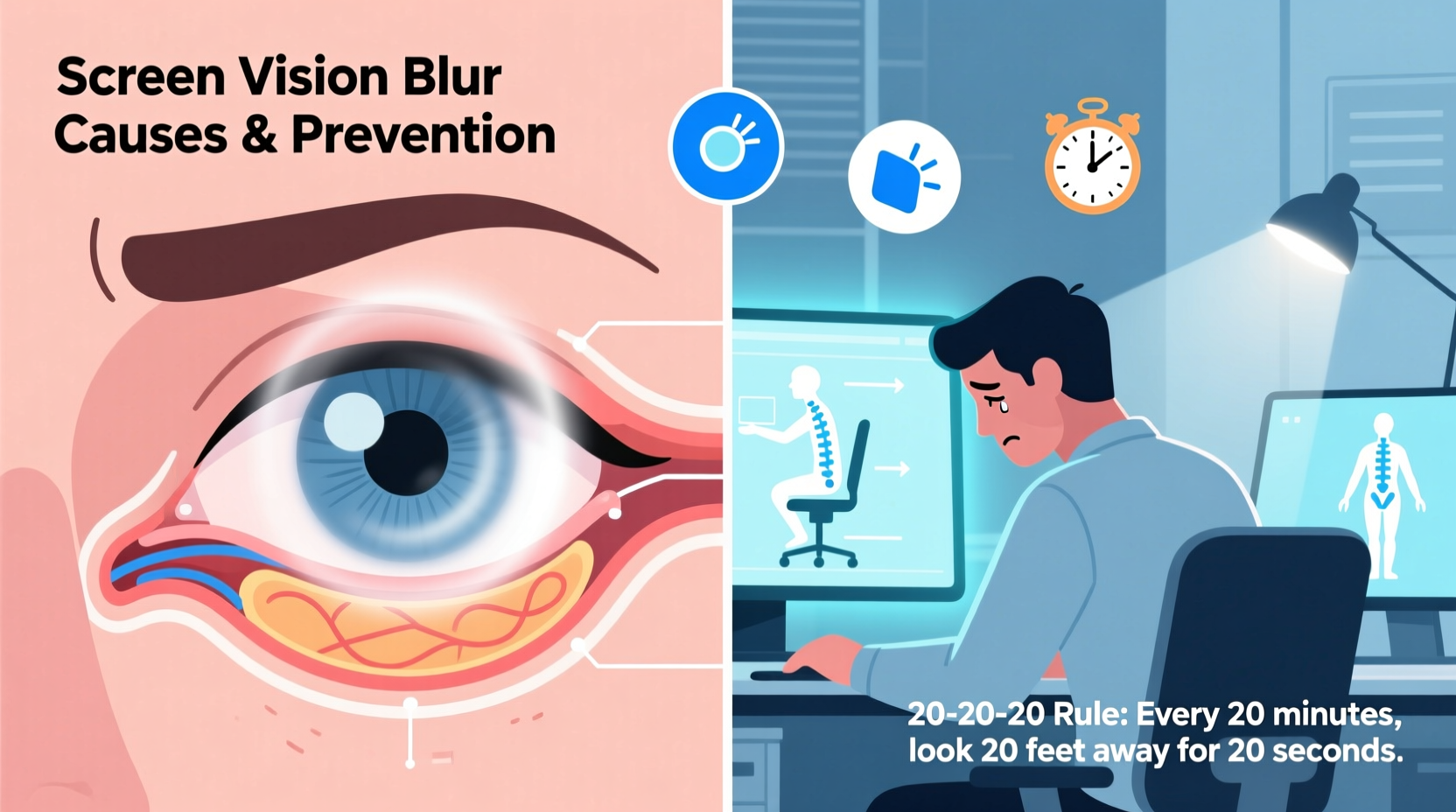 why does my vision blur after staring at screens and how to prevent it