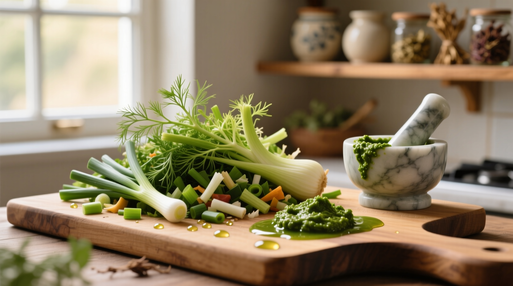 vegetable scrap fennel frond pesto