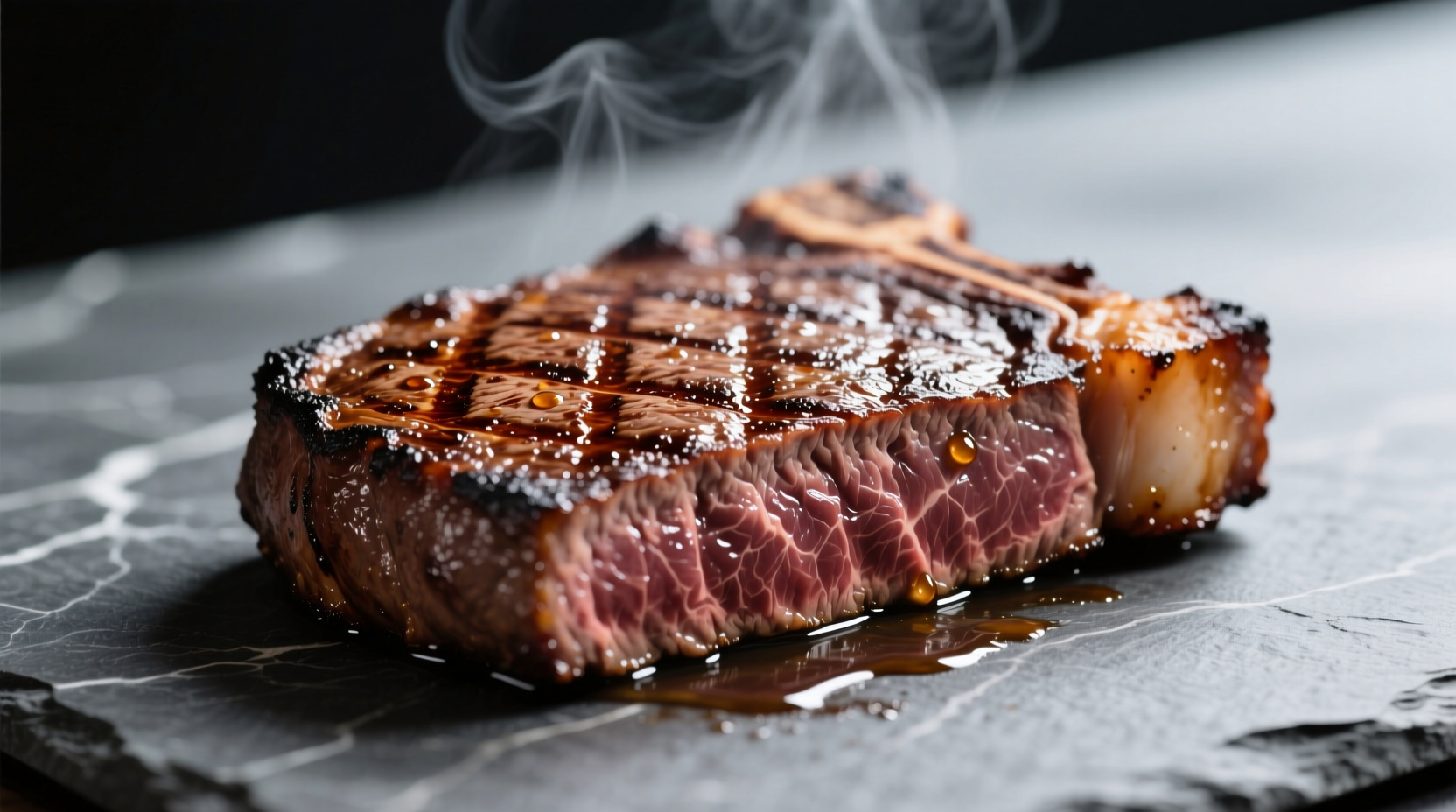 Perfectly seared strip steak with crust development