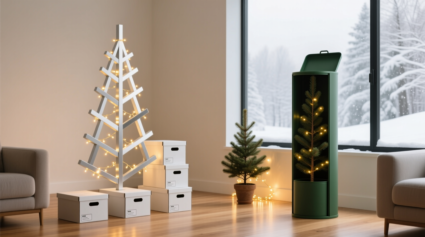modular christmas tree sections vs single trunk design which stores easier