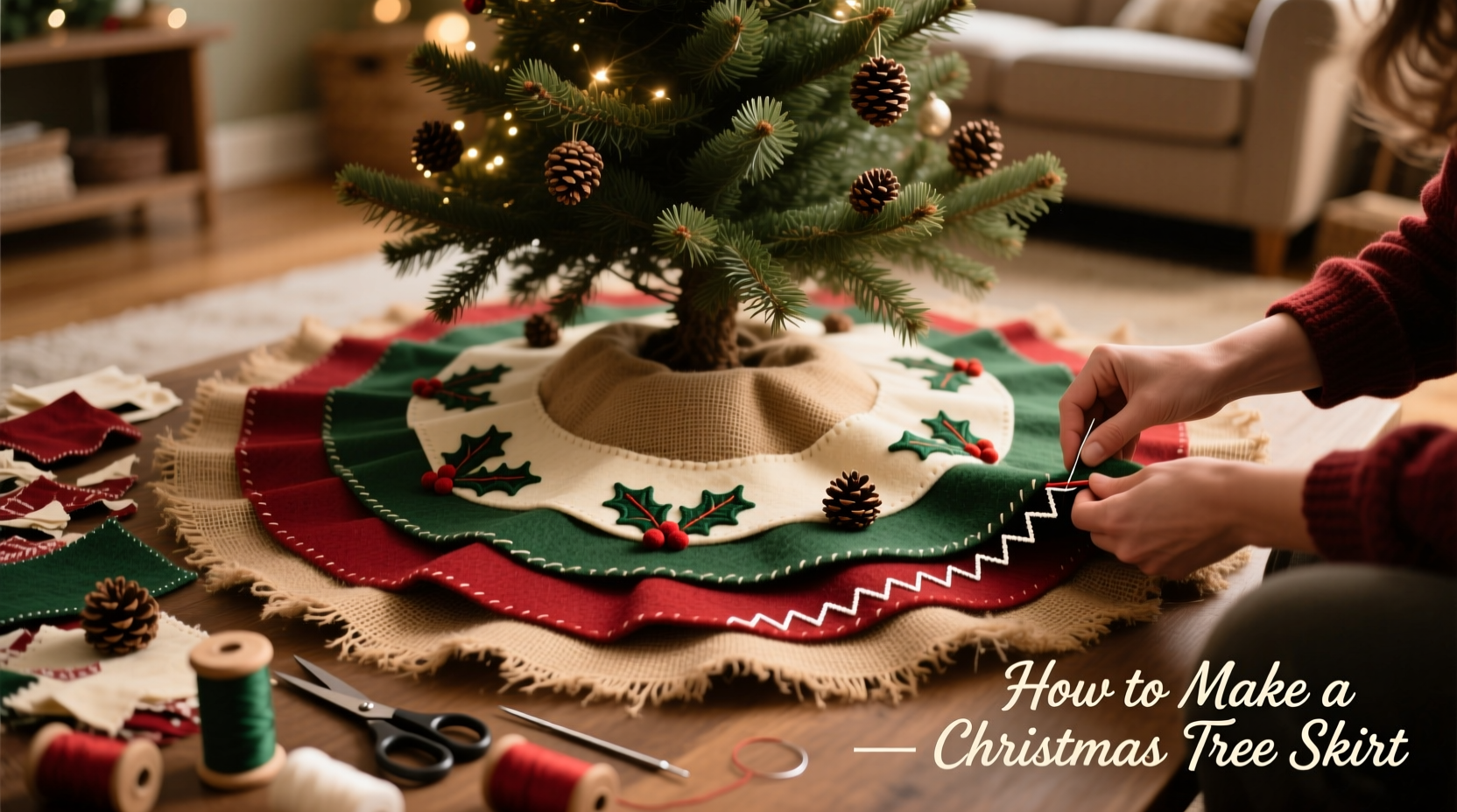 how do you make a christmas tree skirt