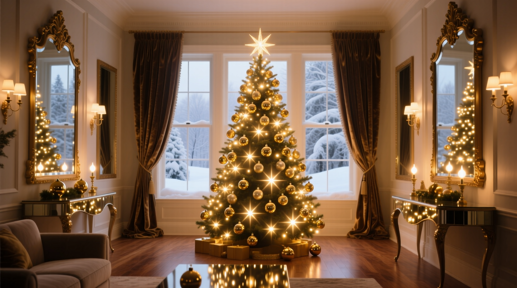how to use mirror surfaces to amplify christmas tree light sparkle