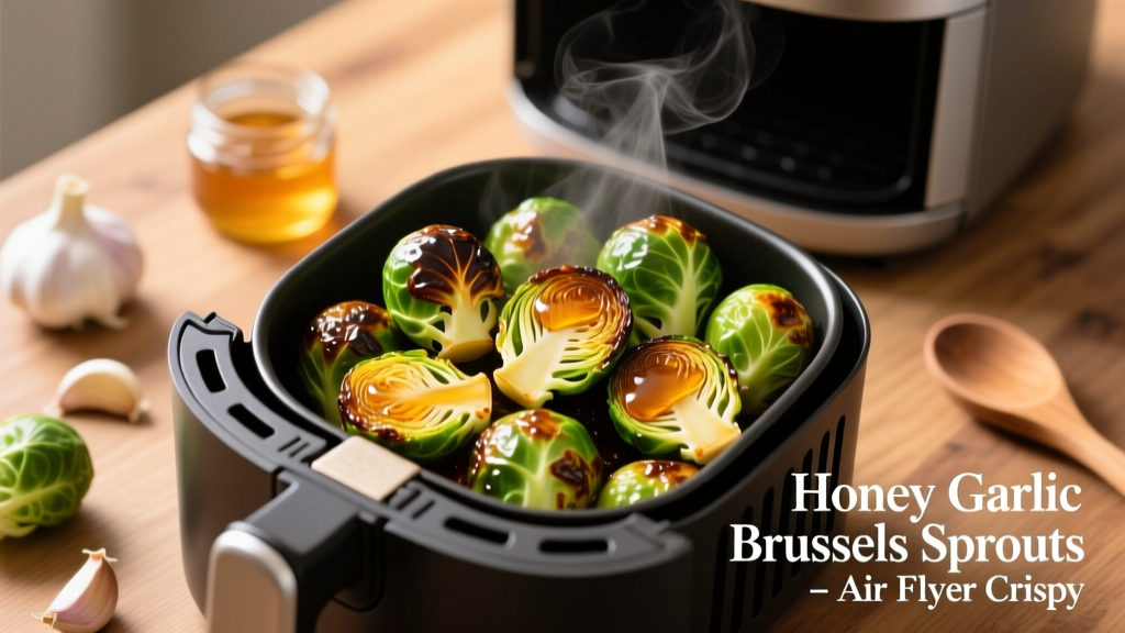 Crispy Honey Garlic Brussels Sprouts (Air Fryer)