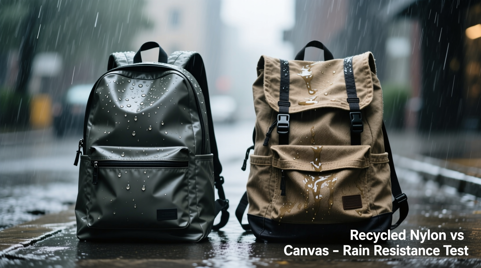 recycled nylon backpack vs canvas rucksack which holds up better in rain