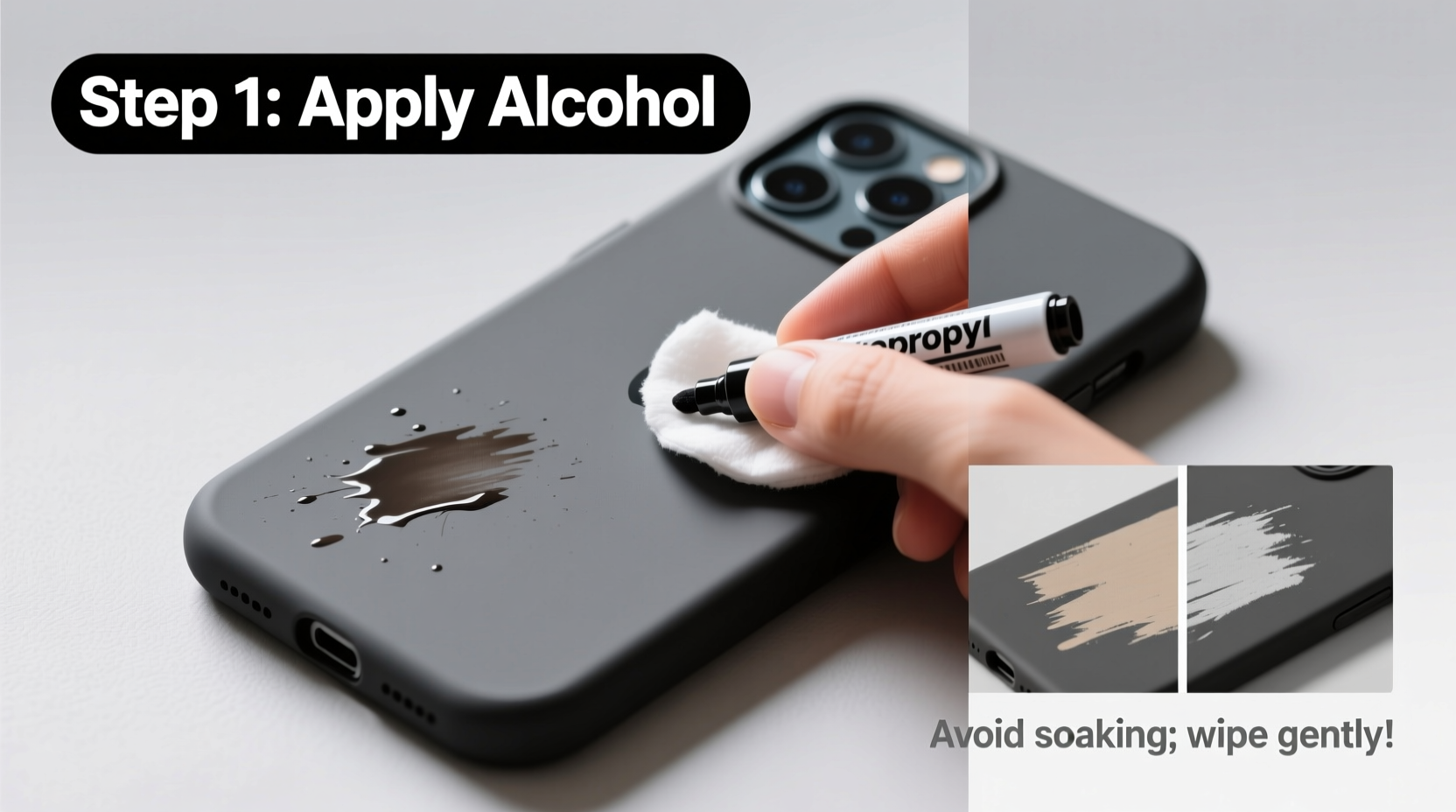 how to safely remove permanent marker from your matte phone case