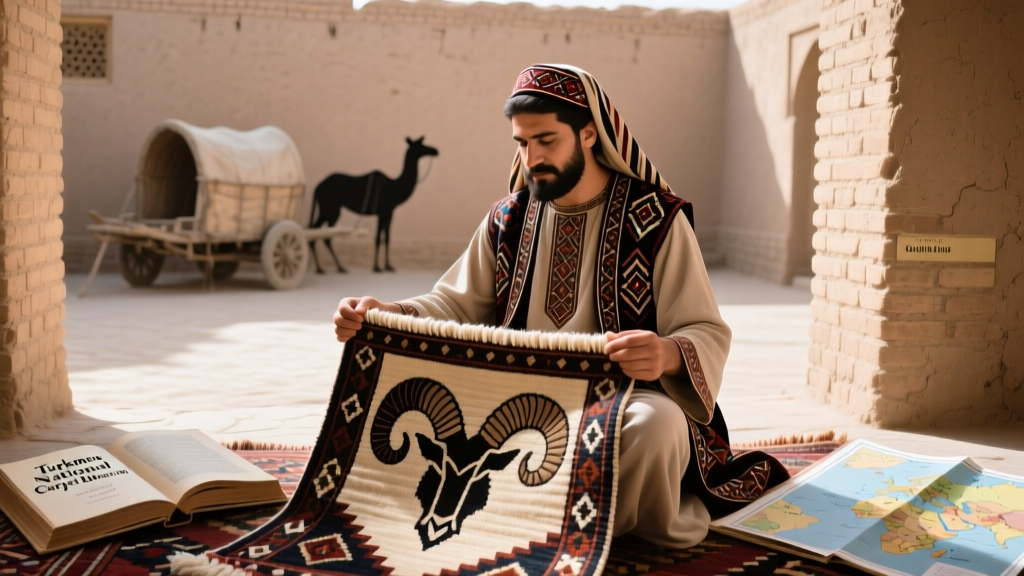 Turkmen Tekke Tribal Carpets And Ram Horn Motif Coding