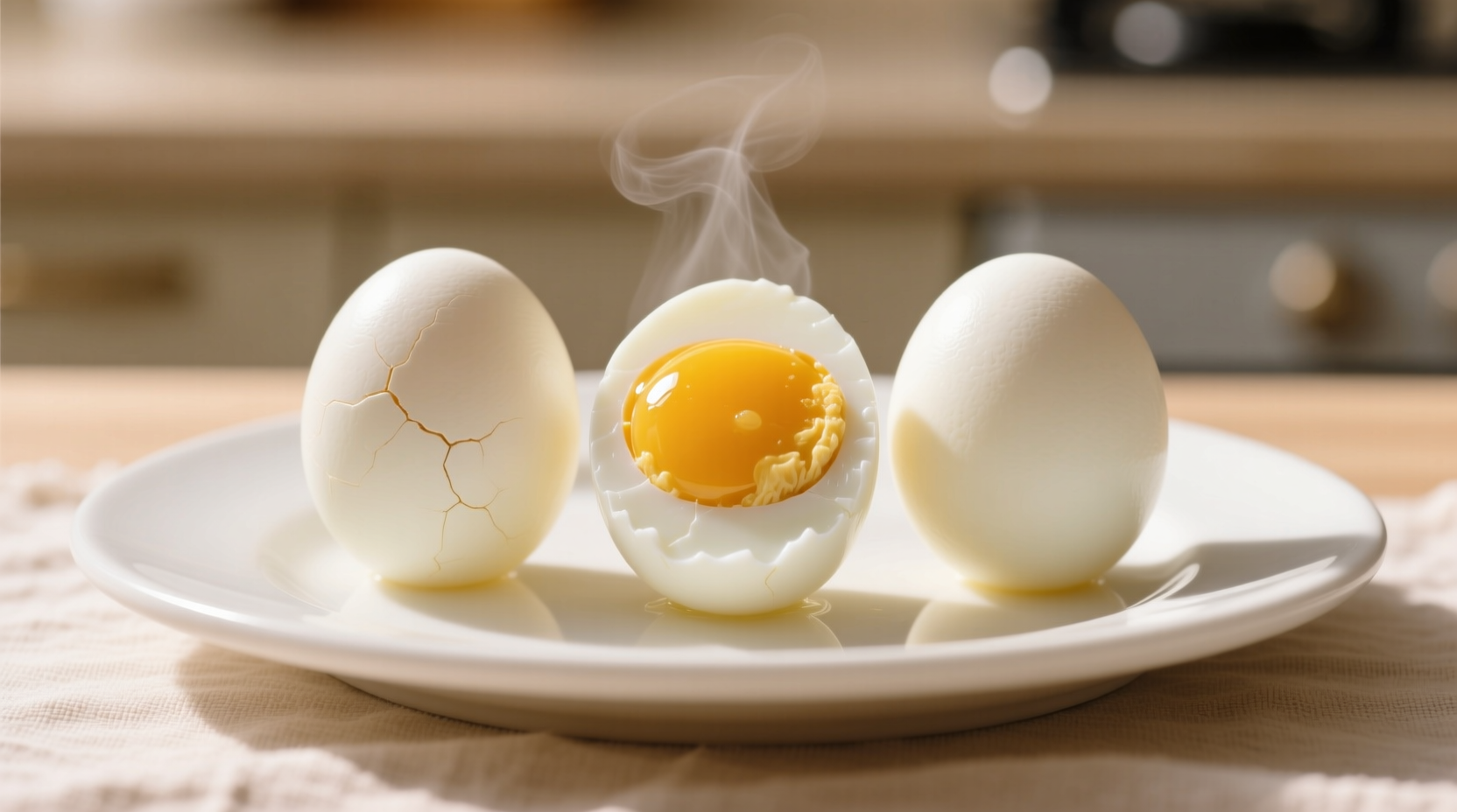 Perfectly cooked hard-boiled eggs with cleanly peeled shells