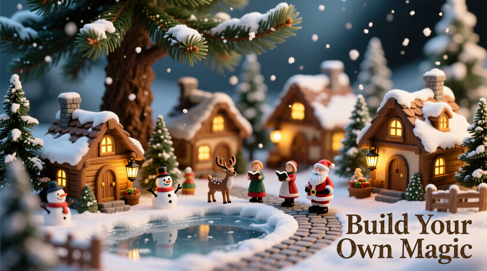 how to build a tiny christmas village under your tree with mini figures