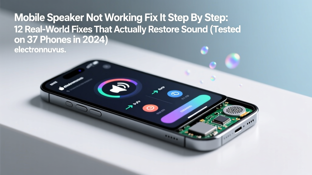 Mobile Speaker Not Working Fix It Step By Step: 12 Real-World Fixes That Actually Restore Sound (Tested on 37 Phones in 2024)