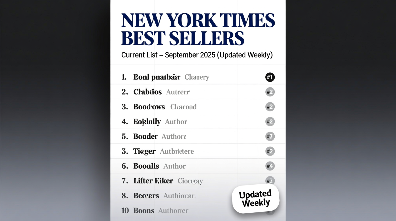 the ny times best seller list