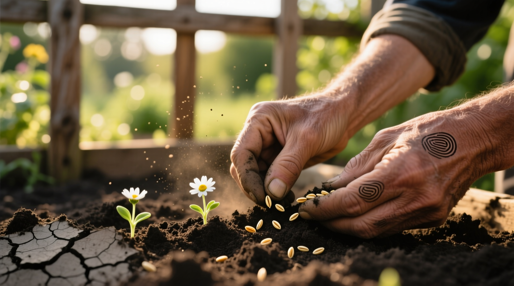 sowing flower seeds