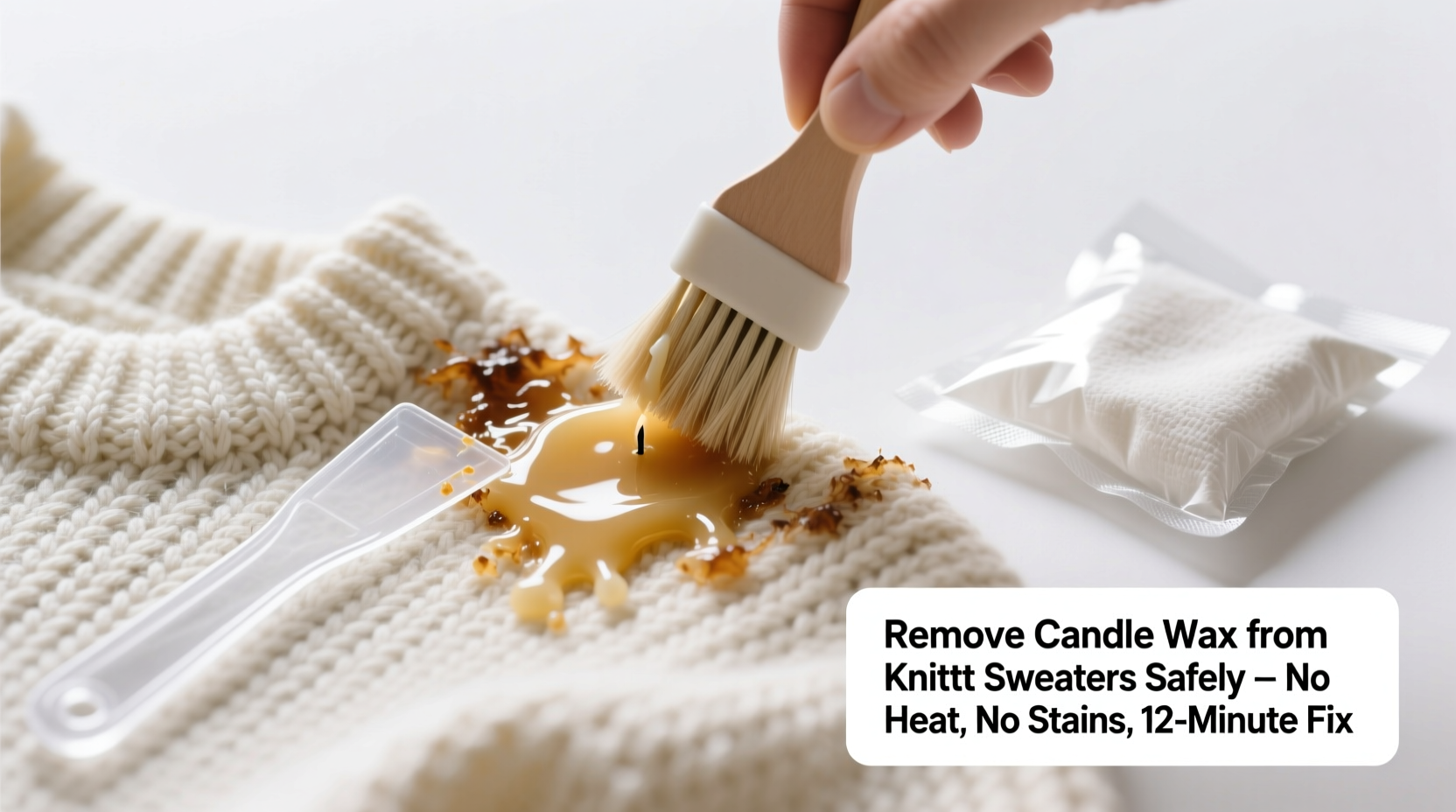 how to remove candle wax from a knitted sweater