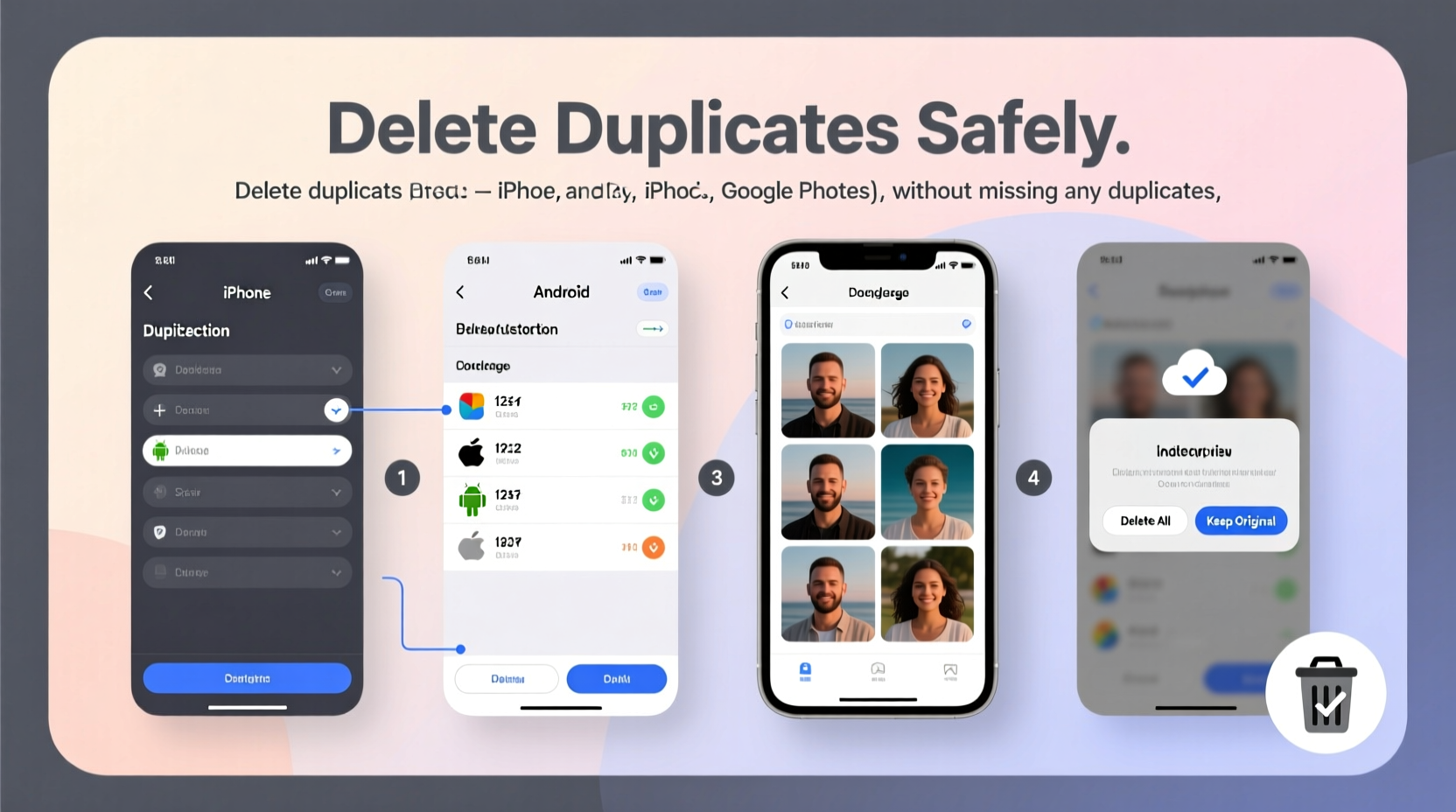 how to delete duplicate photos across devices without missing any