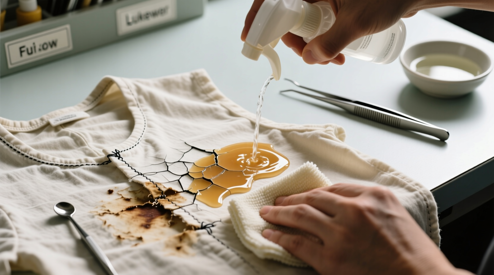 how to remove dried glue from smocks safely