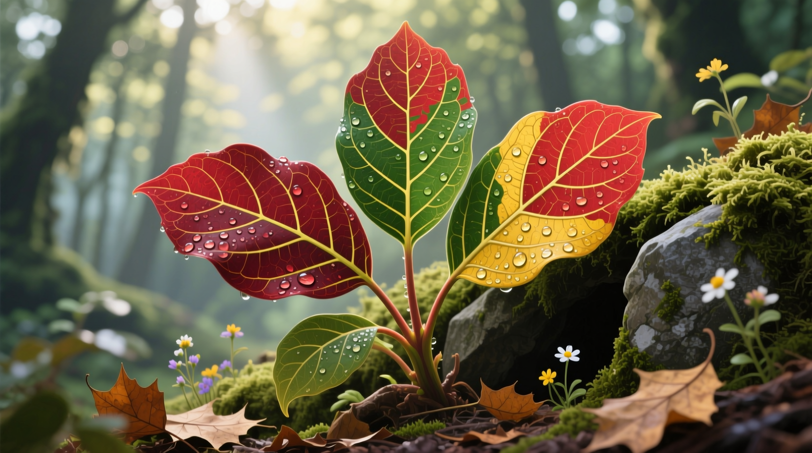 red green and yellow leaf plant