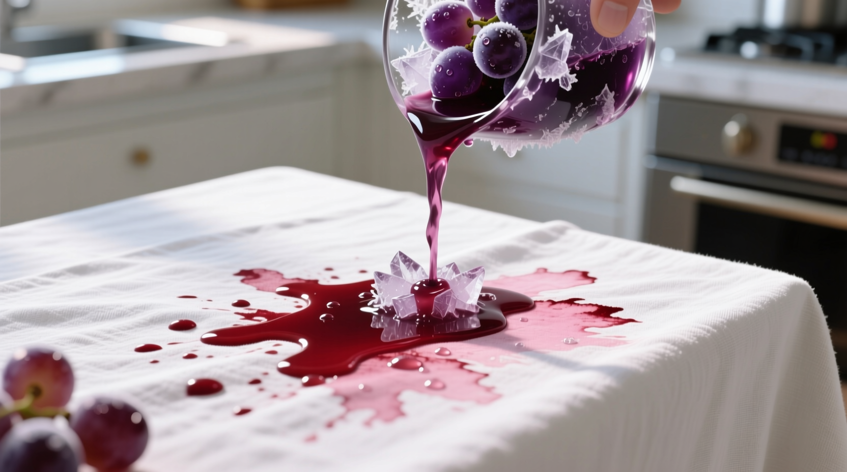 red wine stain removal frozen grape juice trick