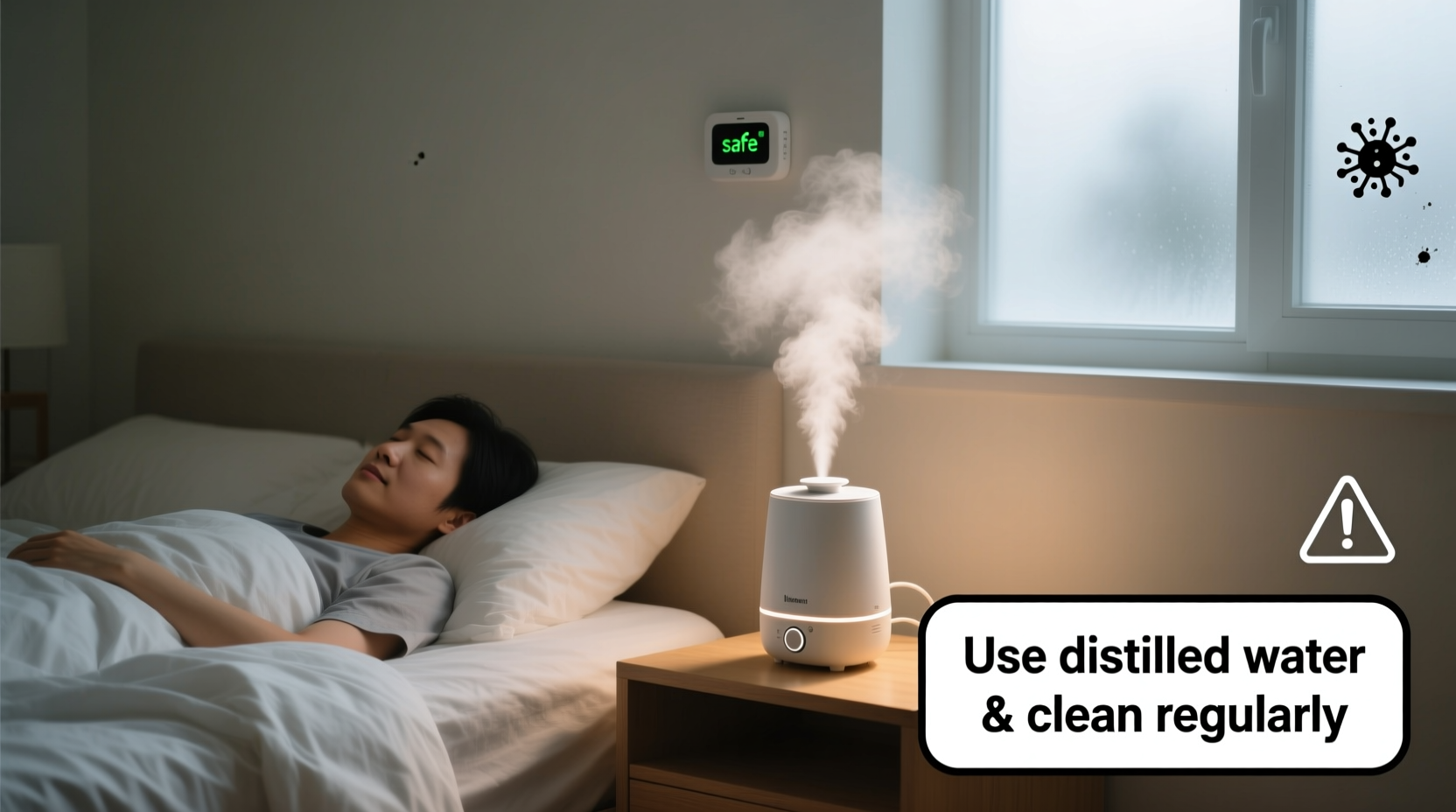 does sleeping with humidifier help with dry throat or create mold risks