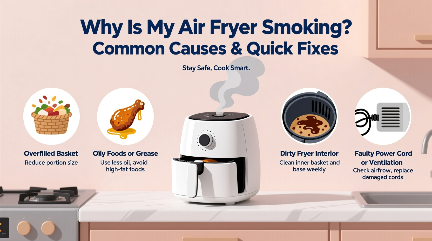 why is my air fryer smoking during use common causes and quick fixes