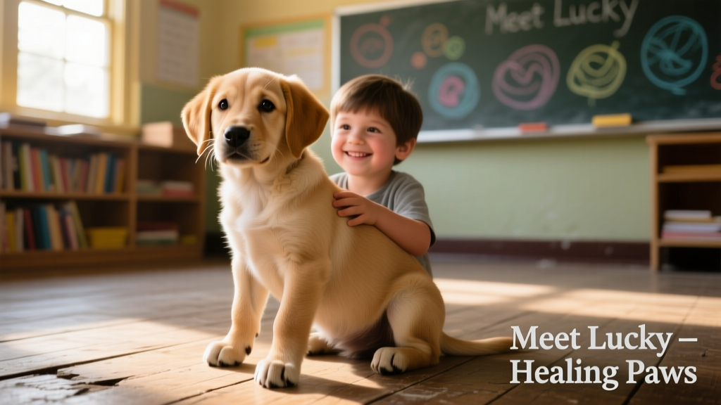 Meet Lucky, the 3-Legged Puppy Who Became a Therapy Dog for Schoolchildren
