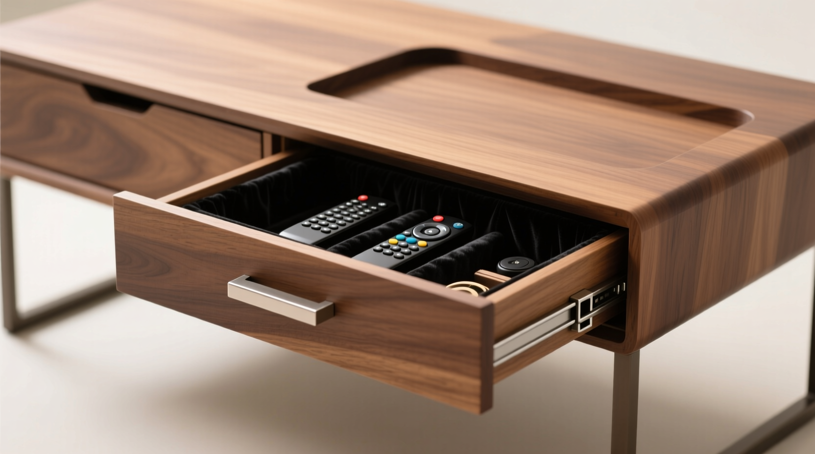 diy coffee table remote drawer