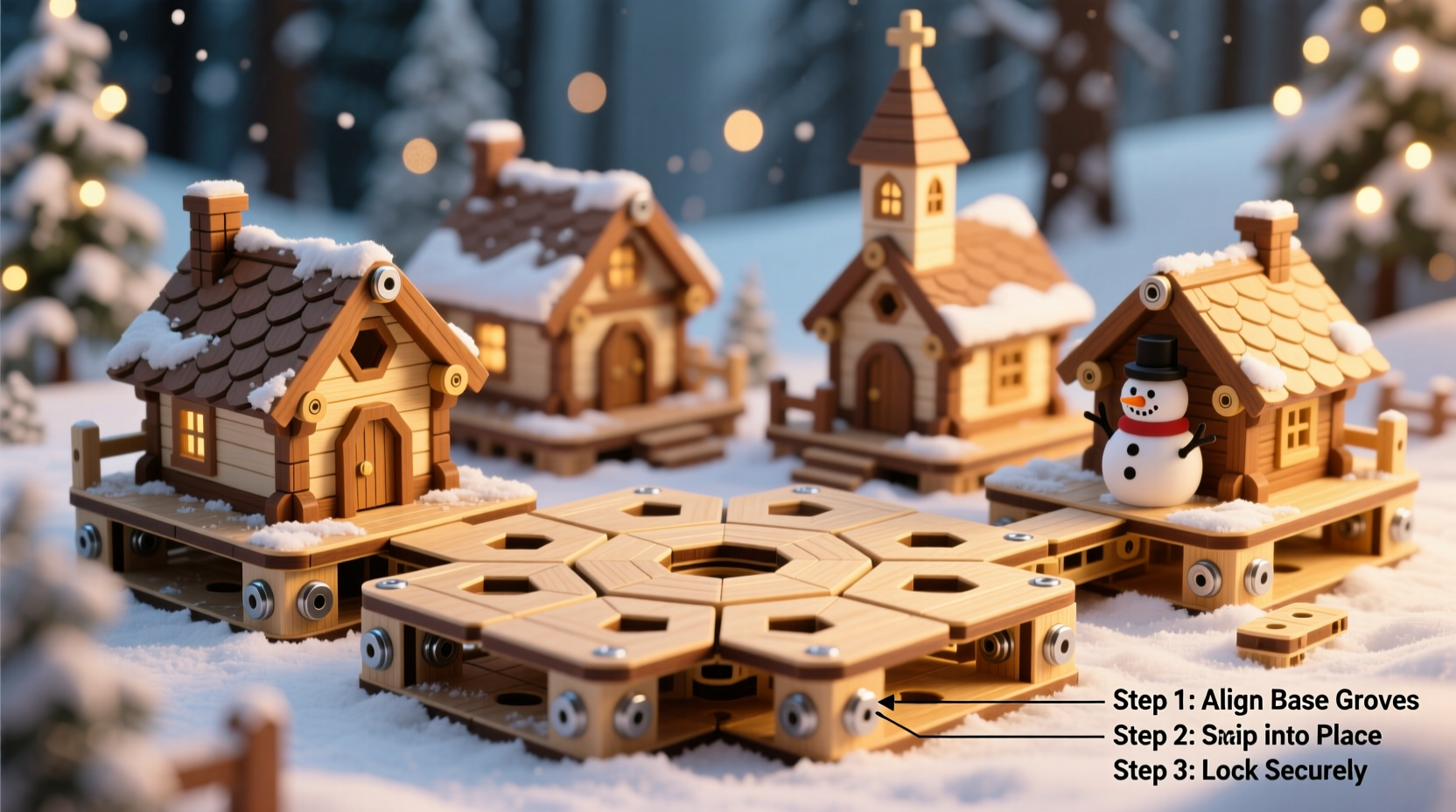 how to build a modular christmas village with interlocking bases