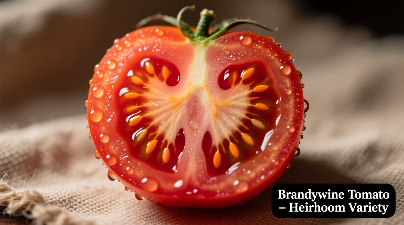 Brandywine tomato sliced open showing gel and seeds