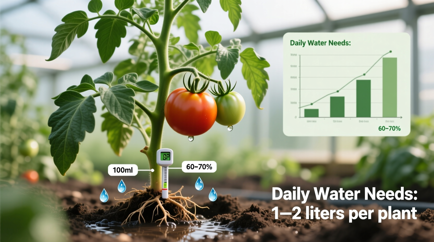 how much water does a tomato plant need each day