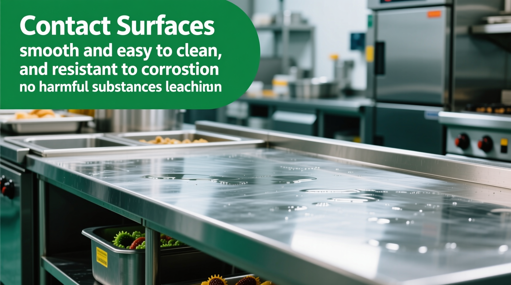 what three characteristics must food contact surfaces have