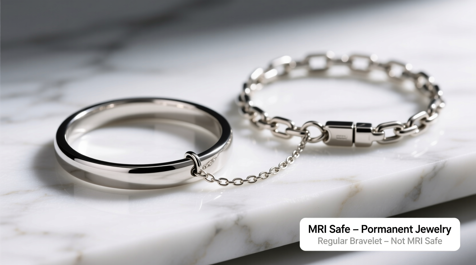 permanent jewelry vs regular bracelets is having a chain welded on practical for mri scans