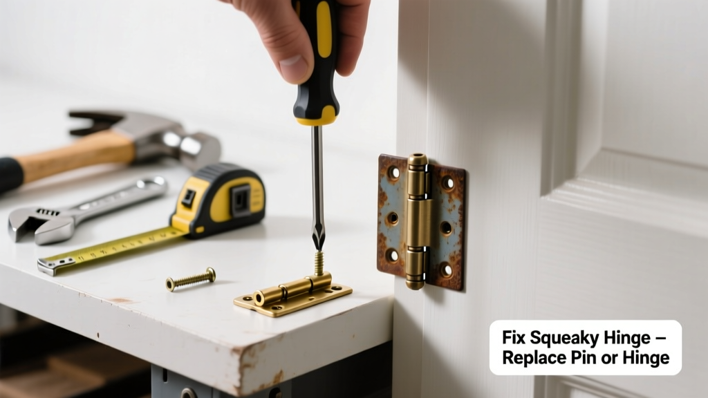 Fixing a Squeaky Door Hinge: Replace the Pin or Hinge