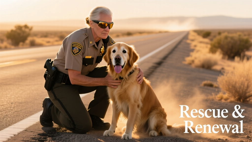Trooper Saves Dog From Extreme Heat on Side of Highway, Then Adopts Her