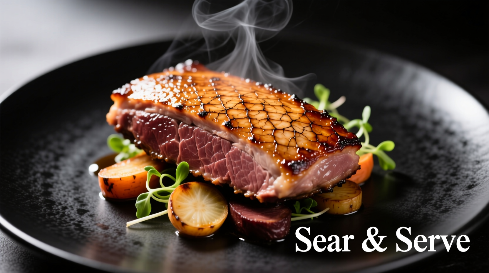 Perfectly seared duck breast with crispy skin