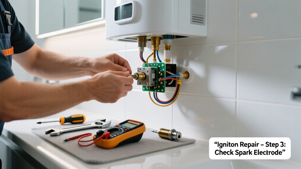 Fixing Tankless Water Heater Ignition Failure in Bathroom