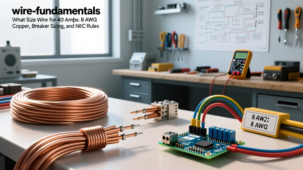 What Size Wire for 40 Amps: 8 AWG Copper, Breaker Sizing, and NEC Rules
