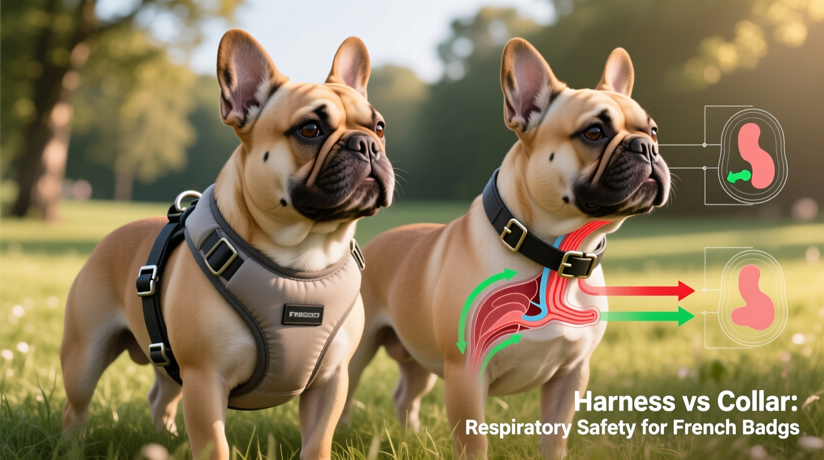 harness vs collar which is safer for a french bulldog breathing