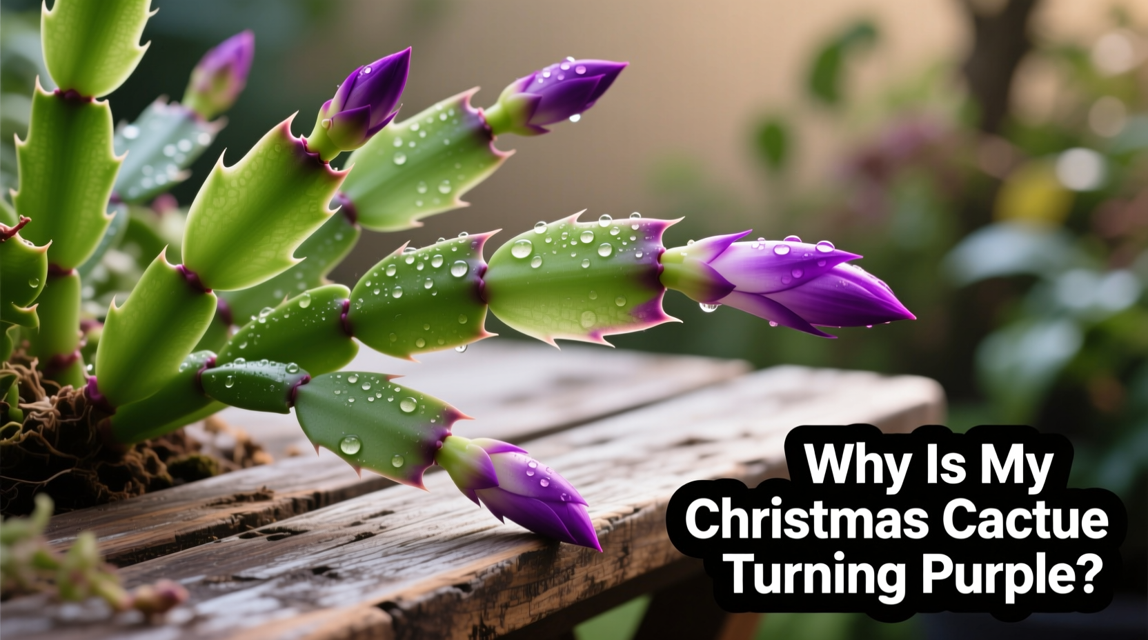 why is my christmas cactus turning purple