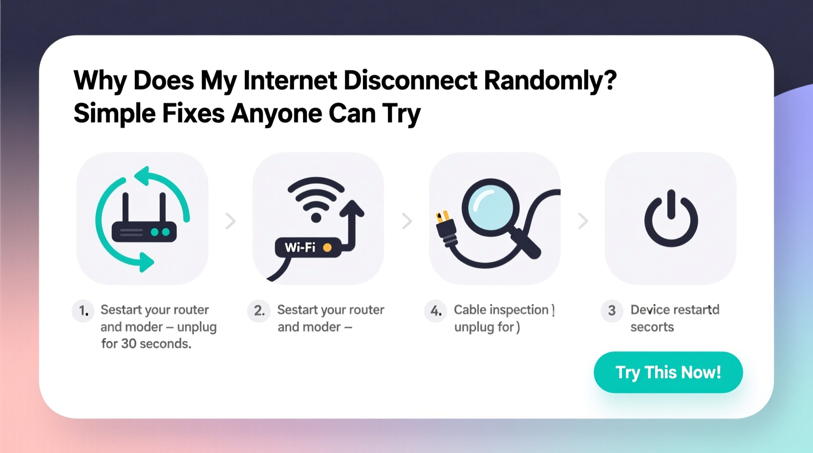 why does my internet disconnect randomly simple fixes anyone can try