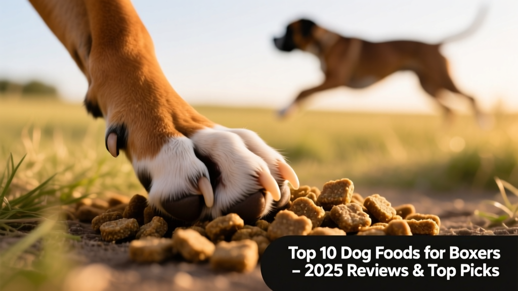 Close-up of FurPetVo High Prairie kibble next to a Boxer’s paw, highlighting size and texture