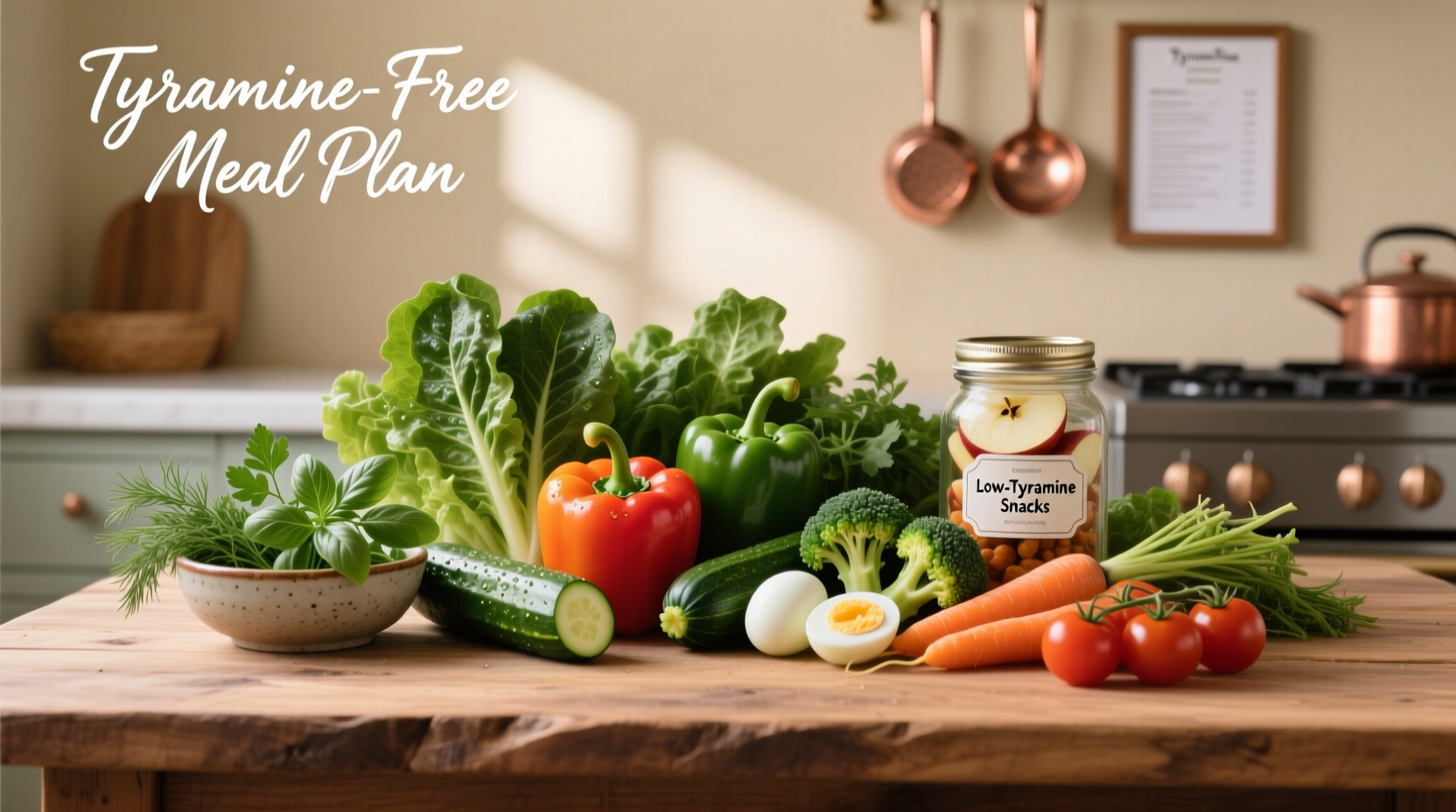 Fresh vegetables and low-tyramine food options