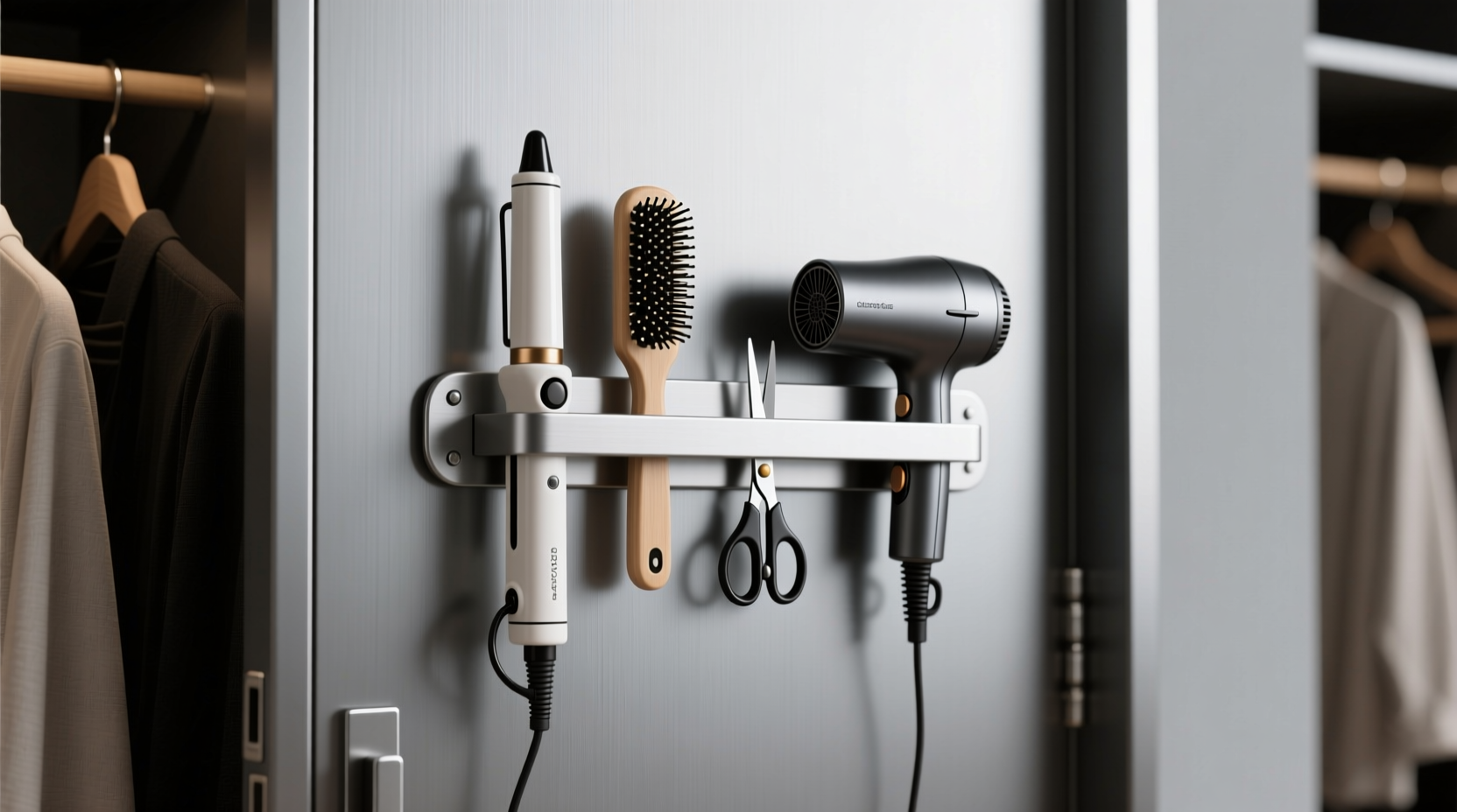 magnetic closet organizers for hair tools
