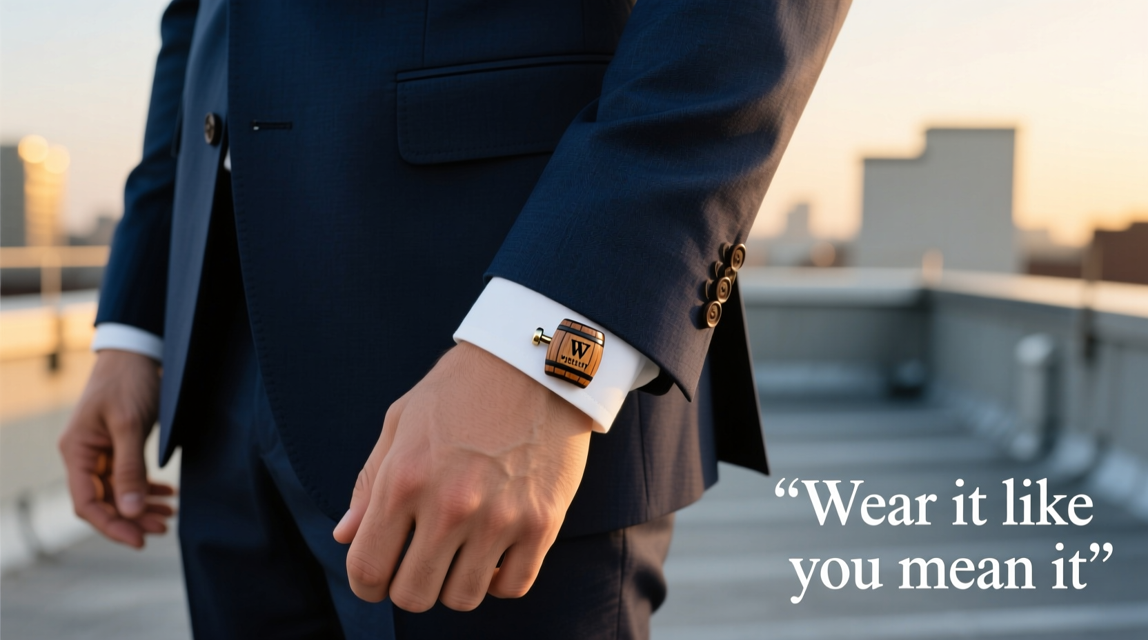 how to wear a whiskey barrel cufflink without looking like a walking distillery ad